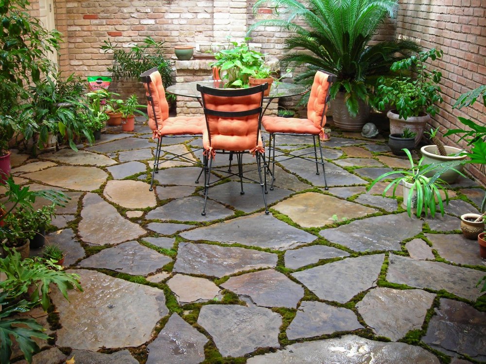 tropical stone patio