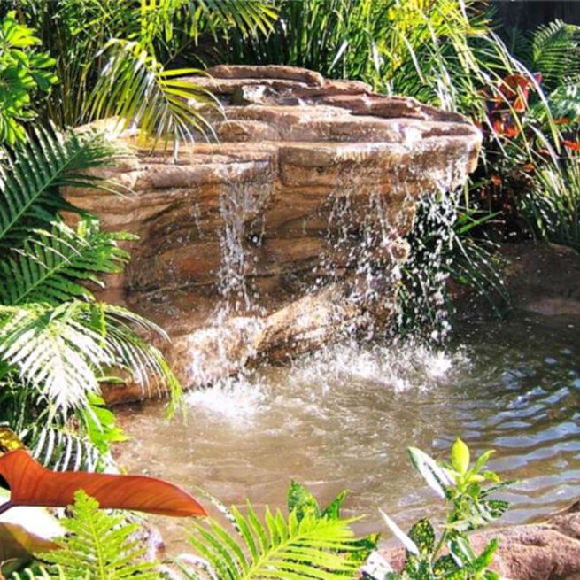 large rock waterfall