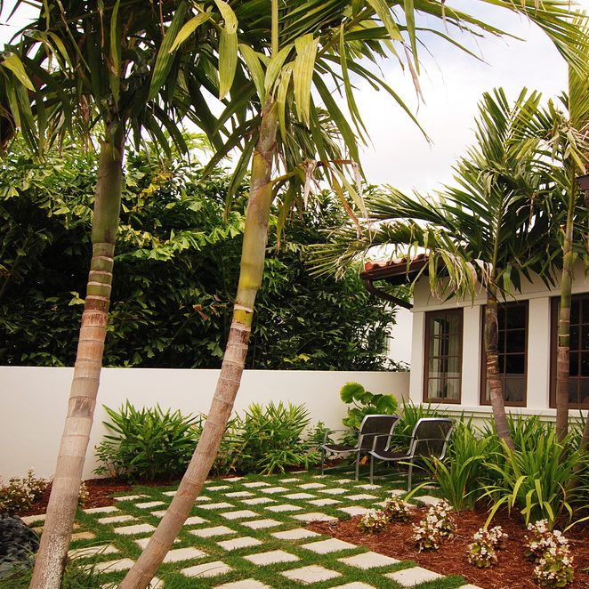 ropical stone garden patio